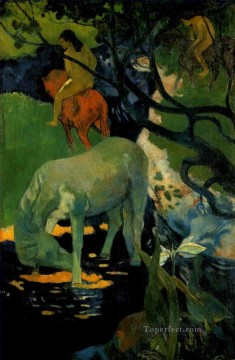 Paul Gauguin Painting - El caballo blanco Postimpresionismo Primitivismo Paul Gauguin